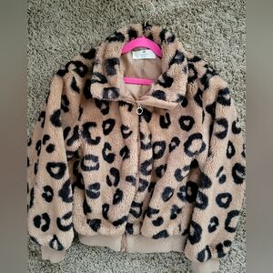 H&M Kids Leopard Print Fleece Jacket